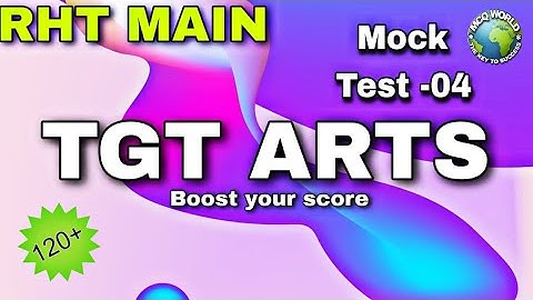rht main exam 2023 | rht mock test 4 | tgt arts  mock test practice | mcq world
