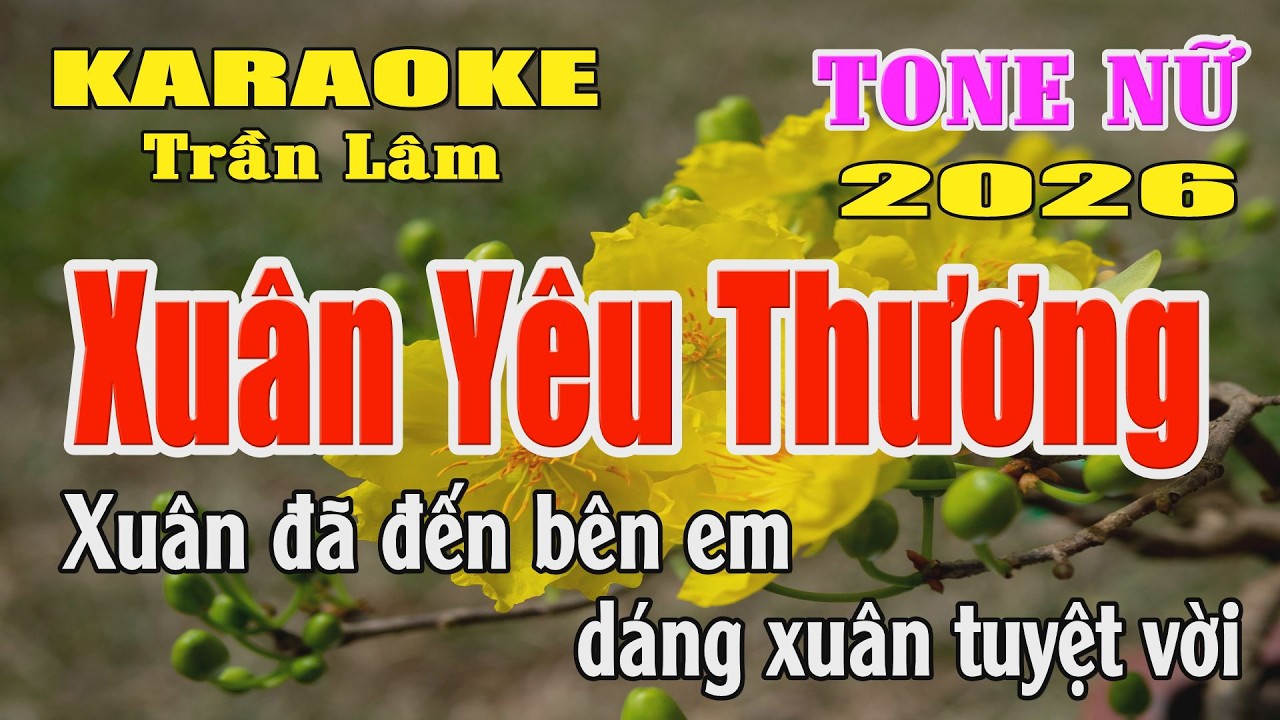 Karaoke Xuân Yêu Thương Tone Nữ ( Rê thứ ) Karaoke Trần Lâm