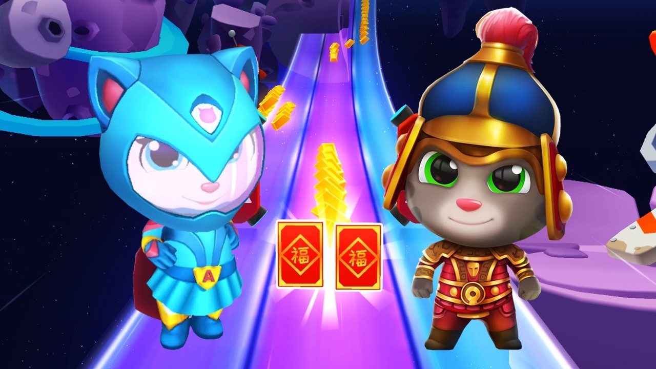 Talking Tom Gold Run Vs Hero Dash – General Tom Vs Blue Wave Angela