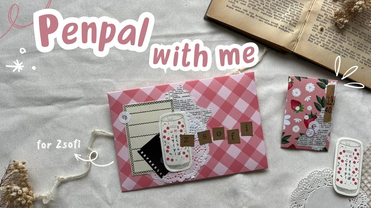 Penpal with me - stationery Swap - cute / vintage rosa / pink theme - asmr and lofi, no talking 👩🏼‍🎨