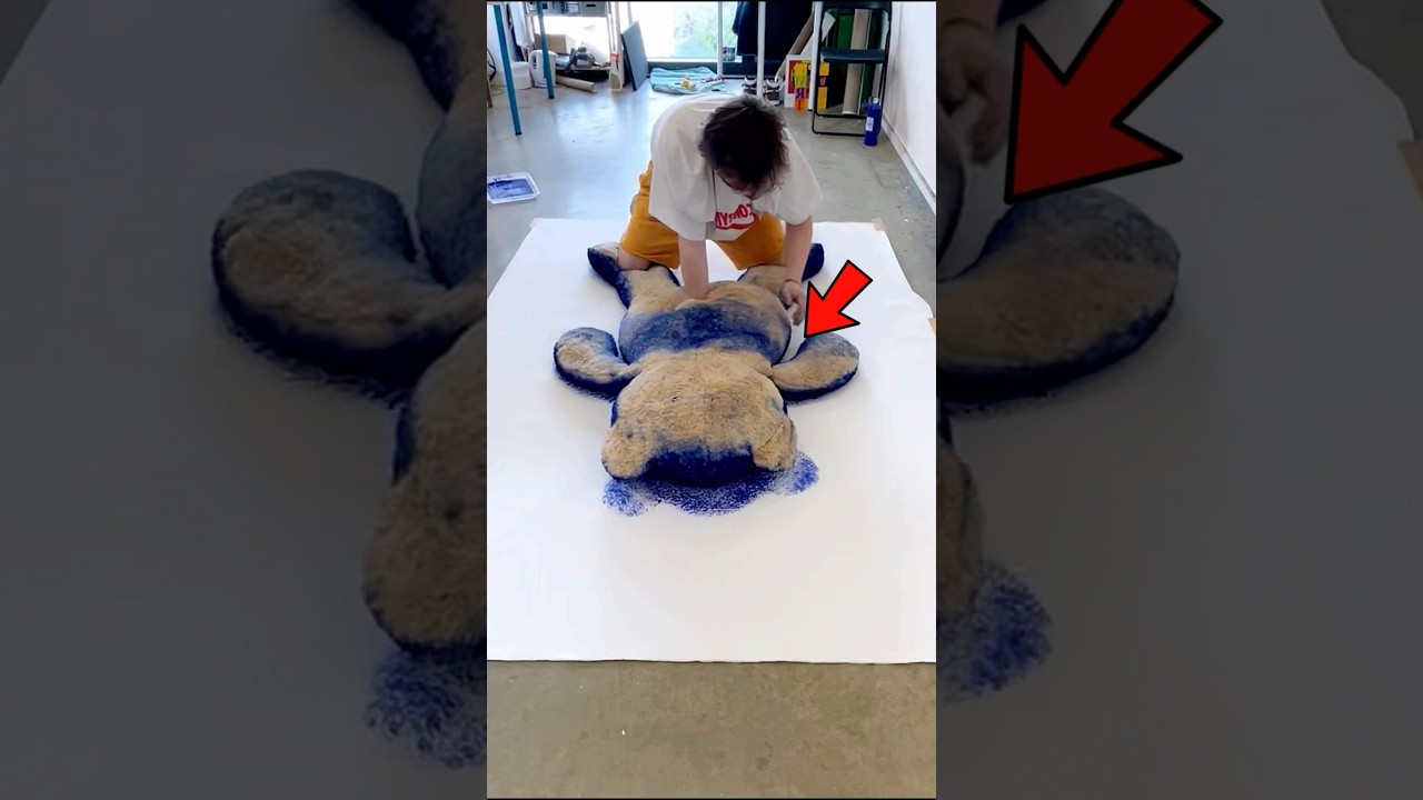 This Artist Uses a Teddy Bear as a Paintbrush
