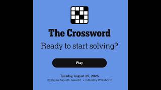 The New York Times Crossword 25/08/2026