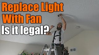 Cost To Install A Ceiling Fan Inplace Of A Light Fixture | Step By Step Instructions | THE HANDYMAN