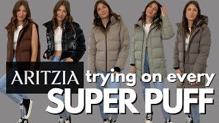ARITZIA SUPER PUFF | Full collection tryon, rebranding  & 1year wear update!