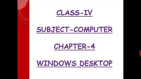 Class-IV, Subject-Computer, Chapter-4.
