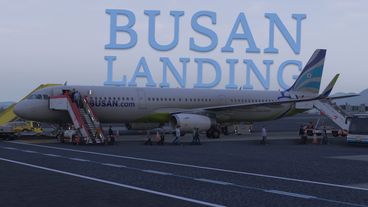 Touching Down in Busan’s Blue Dawn | Air Busan A321 at Gimhae Intl [MSFS2024]