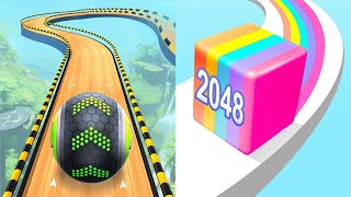 TIKTOK GAMEPLAY VIDEO 2024- SATISFYING MOBILE GAME MAX LEVELS: GOING BALL VS JELLY RUN 2048