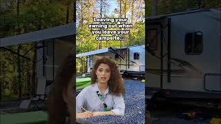 RV Camping Safety Tips - Camper Awning - Font Leave It Out - RV Hacks and Advice For Beginners