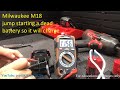 Milwaukee M18 jumpstart a Dead Battery - Bring it back to life - jump starting - flashing red green