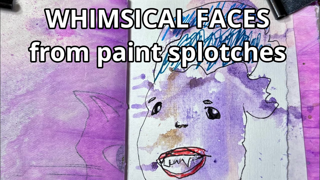 Рисование лиц по пятнам краски