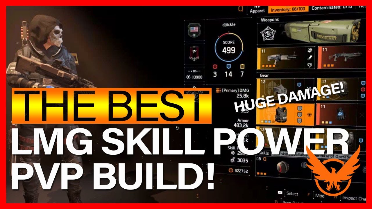 The Best TU6.1 LMG Skill Power PvP Build Division 2 YouTube