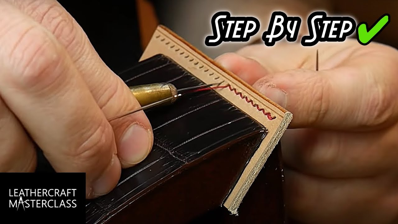 How to Hand Stitch Leather - Saddle Stitch Tutorial, Beginner Leatherwork 