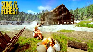 Day Thirteen Survival Log Cabin Completed | Sons Of The Forest Gameplay | Part 13