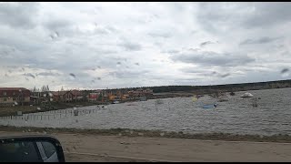 Костанай после паводка 16.04.24 г мост КЖБИ набережная Алтынсарино(Альжанка)