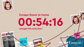 Countdown 1 hour (60 minutes) Escape Room at home - Treasure hunt - Money Heist 💰 - Escape Kit