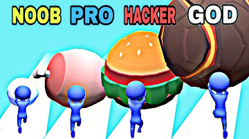 NOOB vs PRO vs HACKER vs GOD in Snowball Run 3D