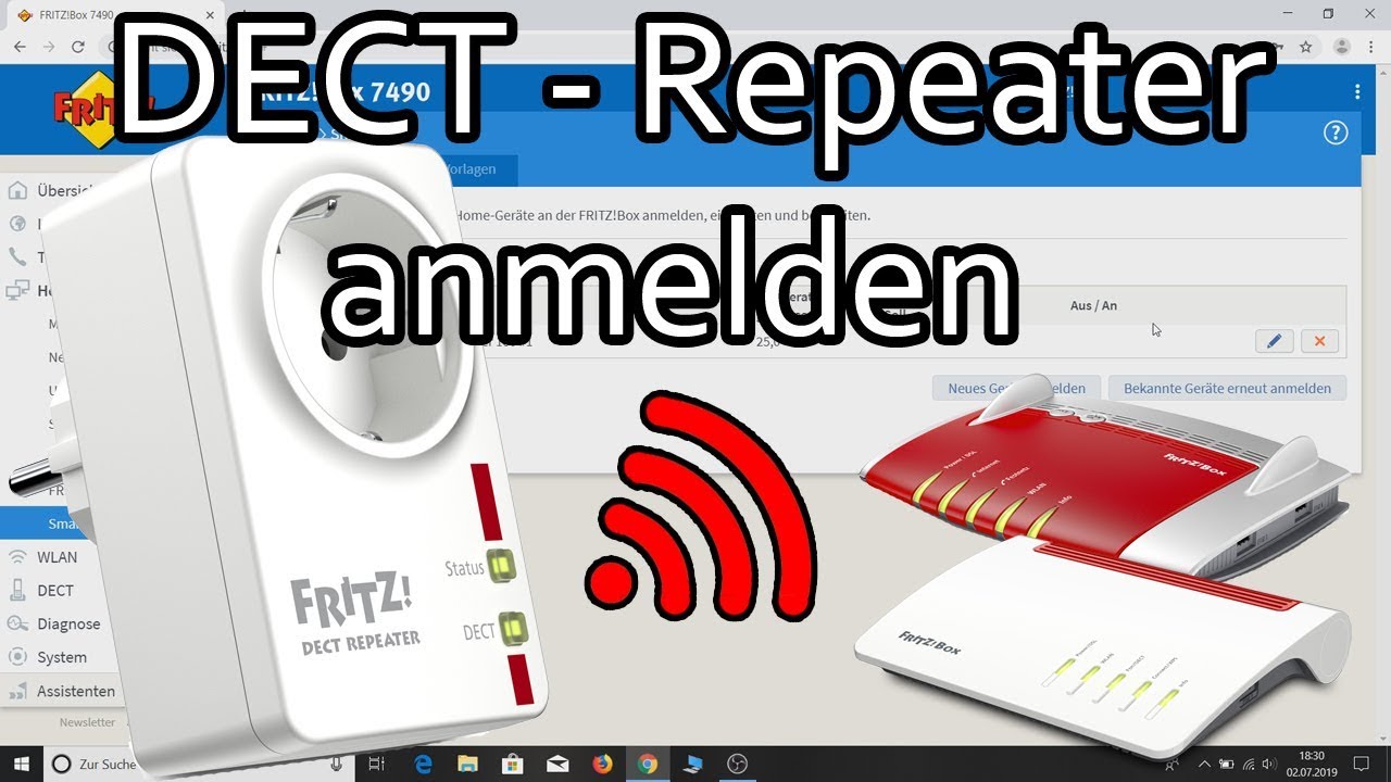 DECT Repeater anmelden YouTube Fritz - 100