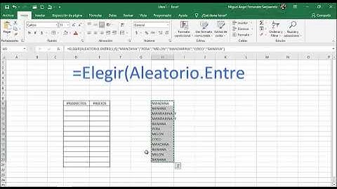 Función ELEGIR ALEATORIO
