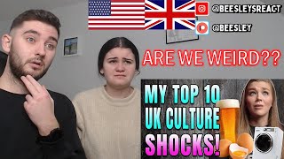 British Couple Reacts to 10 THINGS THAT SHOCK AMERICANS | AMERICAN IN ENGLAND