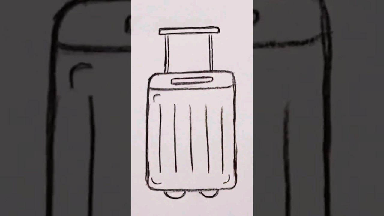 How to draw a suitcase step by step 2 with easy fast way