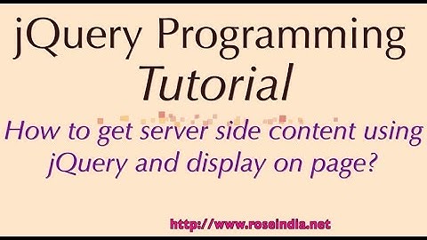 How to get server side content using jQuery and display on page?