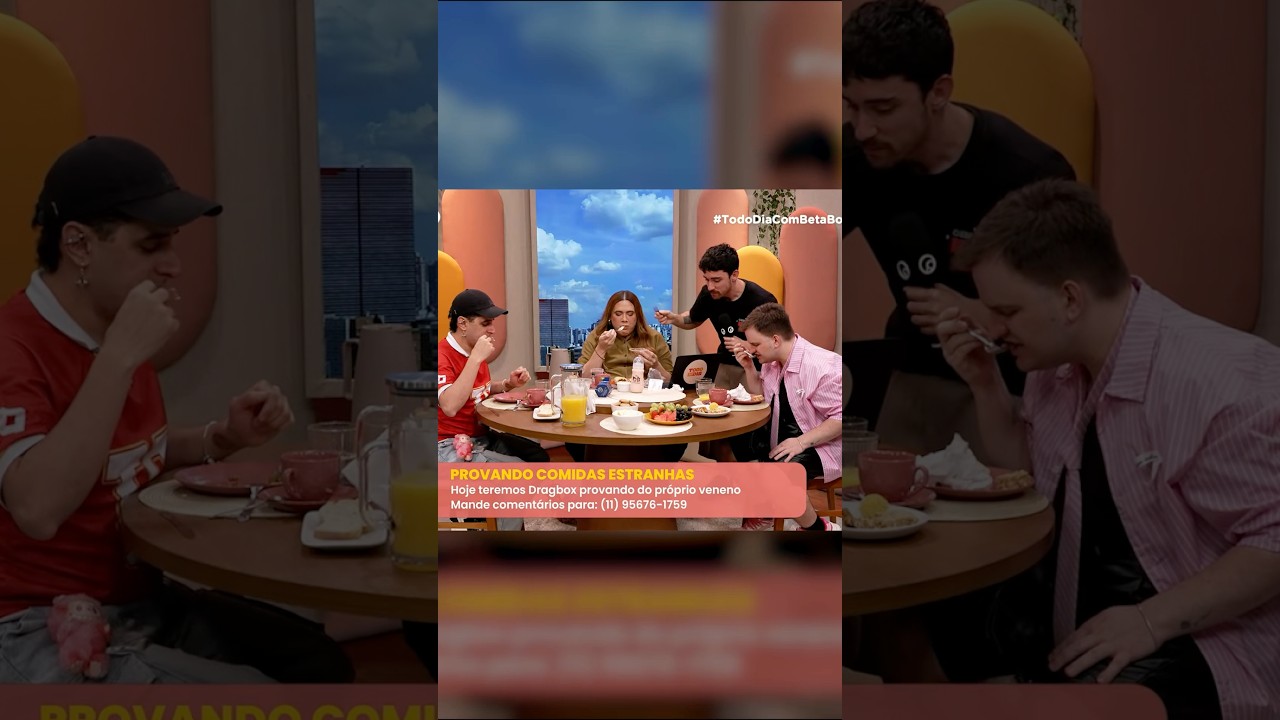 Provando comidas estranhas com @betaboechat e @DRAGBOX