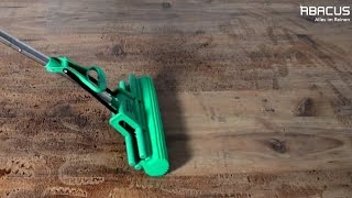 ABACUS Green Mop Set – Wischmop Mit 4-Rollen-Doppelwringsystem, Extrem Saugstark, Inkl. Ersatzschwamm – Für Alle Böden