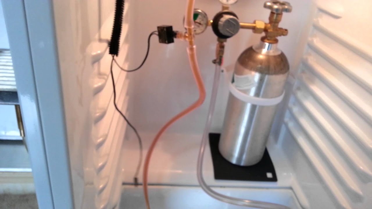 Home brew with kegerator fridge. YouTube