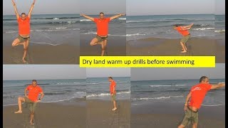 Dry-land warm-up exercises before swimming