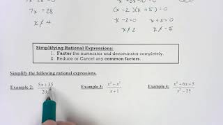 MATH 1030 Section 7-1 Rational Expressions and their Simplifications