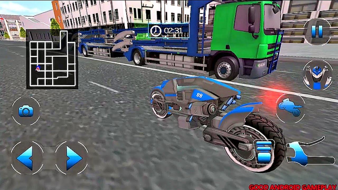 Robot Bike Parking Transport Truck Adventure - Android GamePlay FHD