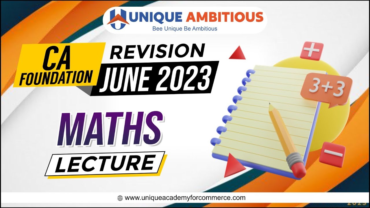 CA Foundation | Maths Revision Batch - | CA Foundation June 2023Index ...