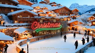 4K Snowy Alpine Christmas Village – Ice Skating, Warm Lights & Soft Felt Piano Ambience screenshot 1