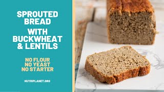 Sprouted Buckwheat and Lentil Bread [No Flour, No Starter, No Yeast]