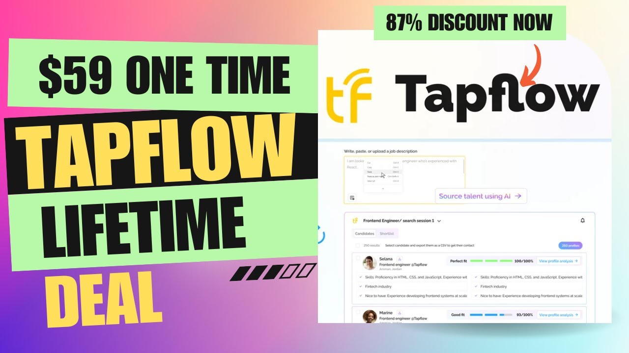 ❇️Tapflow Lifetime Deal | Find the Best LinkedIn Candidates | $59 Lifetime Deal | 87% Off Now