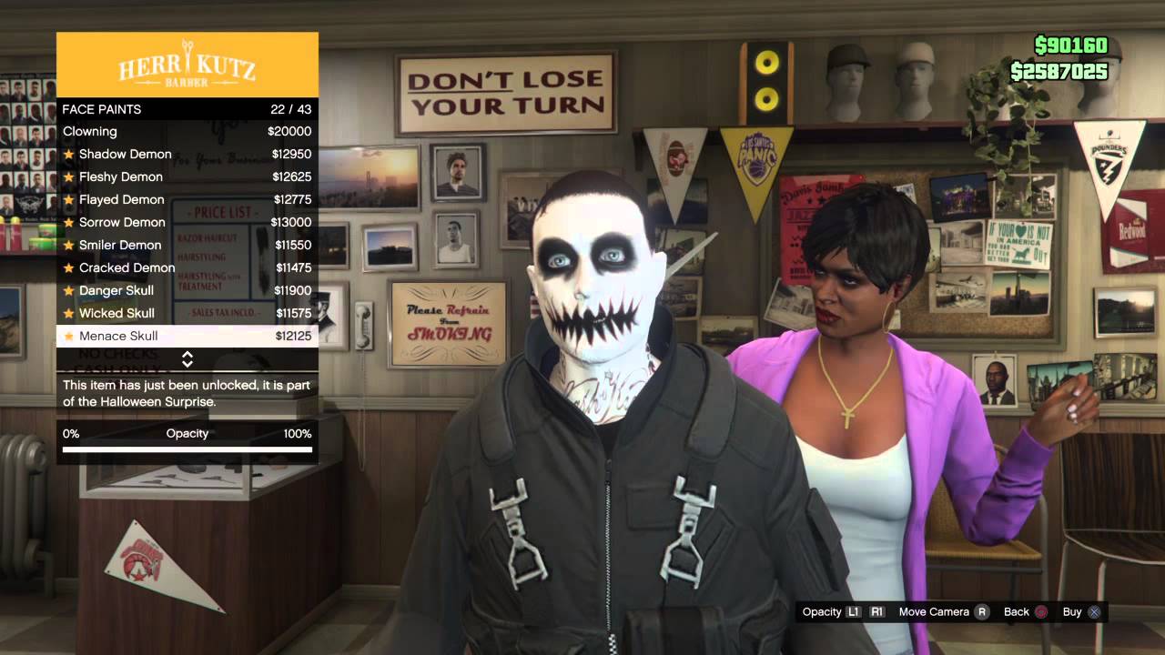 Grand Theft Auto V, Halloween surprise, dlc, face paints, scary, new, g...