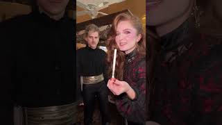 Getting ready for a Halloween themed wedding with in a haunted Victorian BnB after a day of