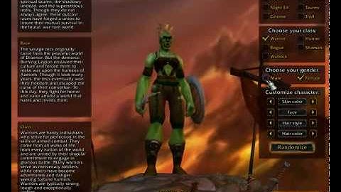 World of Warcraft Alpha Footage - Character Creation
