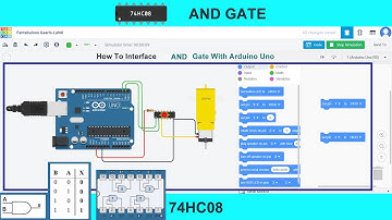 AND GATE WITH ARDUINO IN TINKERCAD  |  IC-74HC08