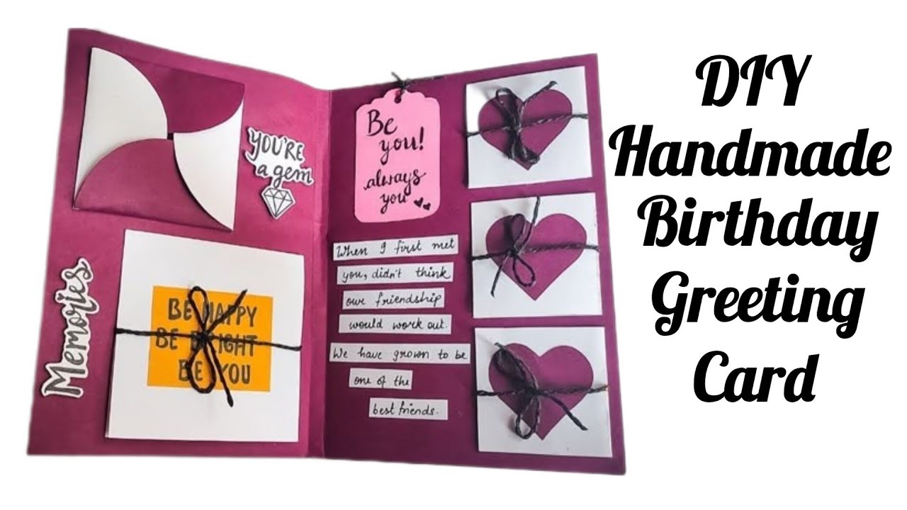 Diy handmade birthday card ideas🎉💕/diy birthday decoratios /unique ...