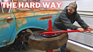breaking my back for the abandoned 1962 amc rambler!