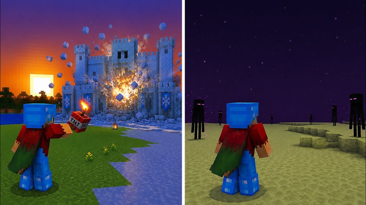 Explodi o meu castel e ir em busca de matar o dragão do end - YouTube