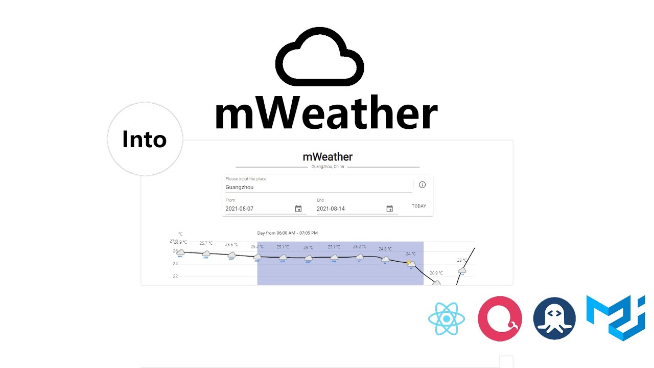 mWeather project (react + material-ui + echart + rapidapi)
