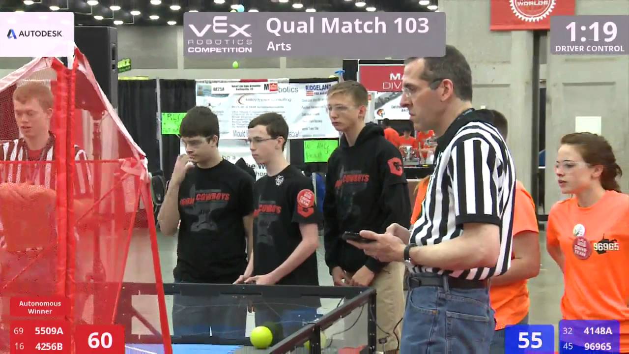 VEX Worlds 2016 - VRC High School - Arts - Qual 103 (5509A 4256B) 207 vs 170 (4148A 96965)