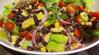 Simple Black Bean and Corn Salad|Very easy to make|Healthy salad recipe.