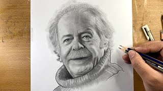 Learn to Draw Old Man Portrait in Pencil Graphite