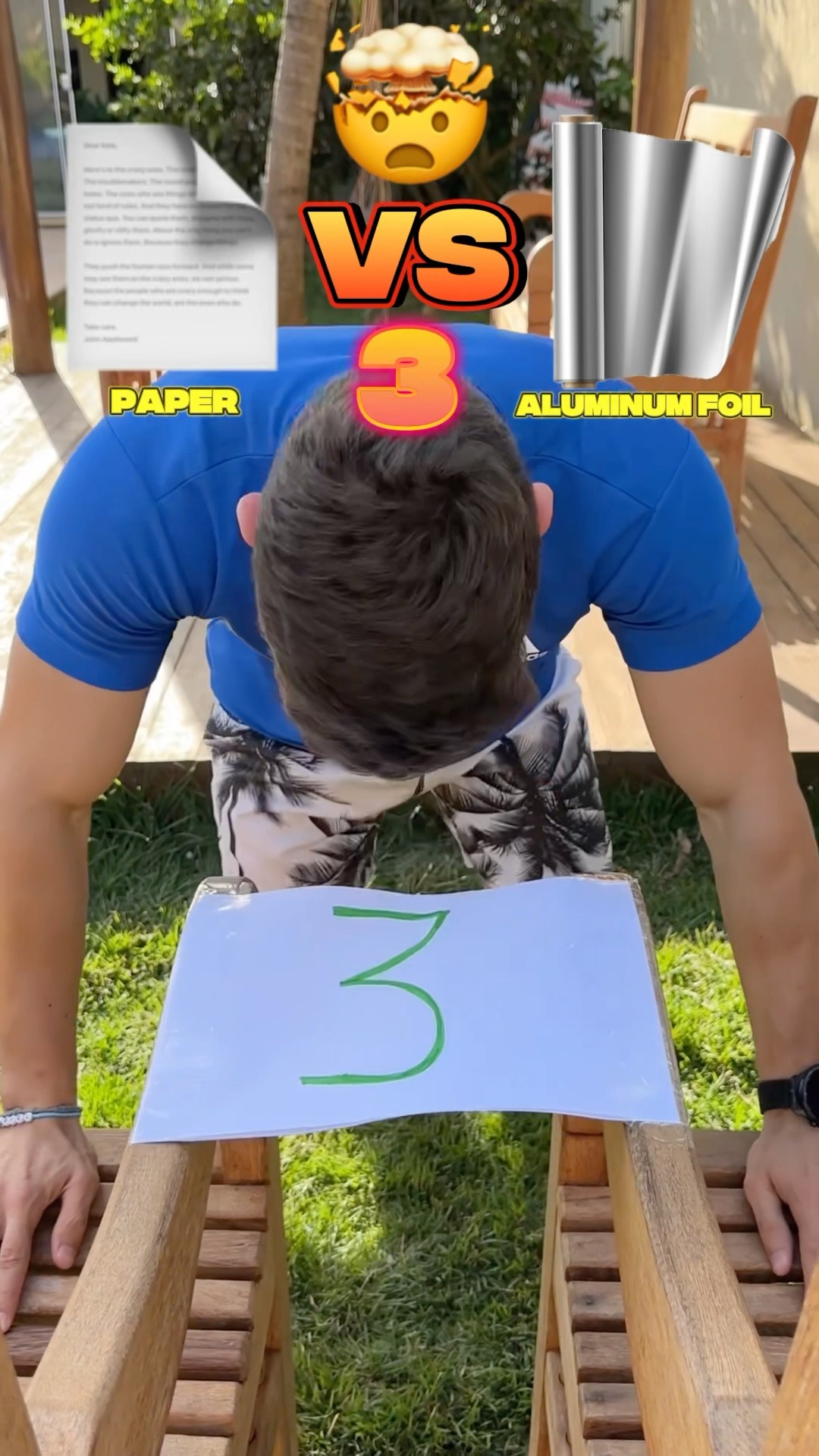 Qual é mais forte papel ou alumínio?!? #shorts #challenge