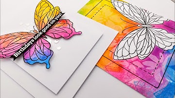 Two For One | Mixed Media and Clean and Simple Butterfly Cards