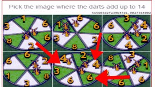 Pick The Image Where The Darts Add up to 14 | Fix Pick The Image Where The Darts Add Up to 14 screenshot 1