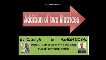 A Simple C++ program to add two Matrices